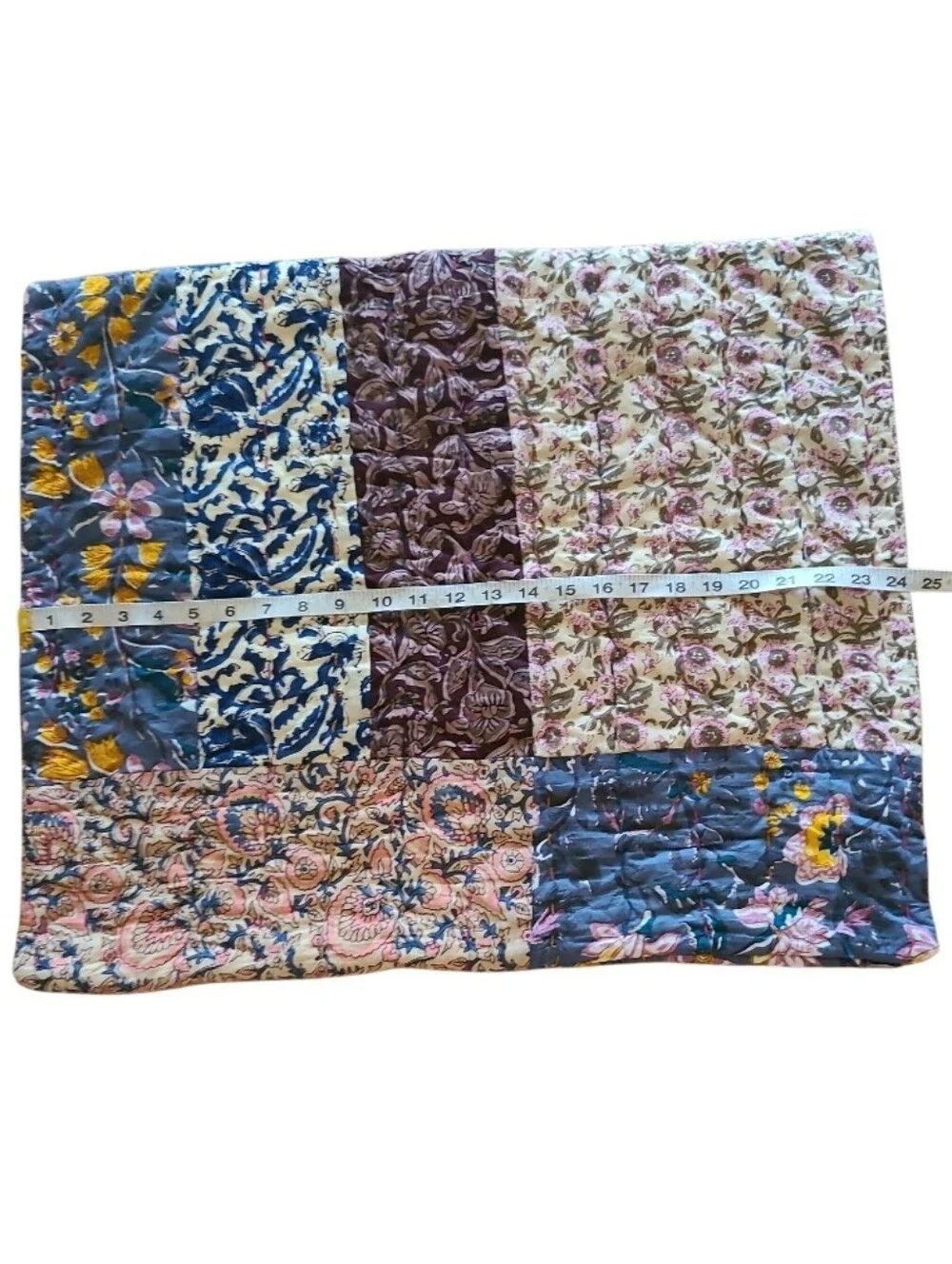 Natural Life Patchwork Floral Paisley Pillow Cover 20 X 26